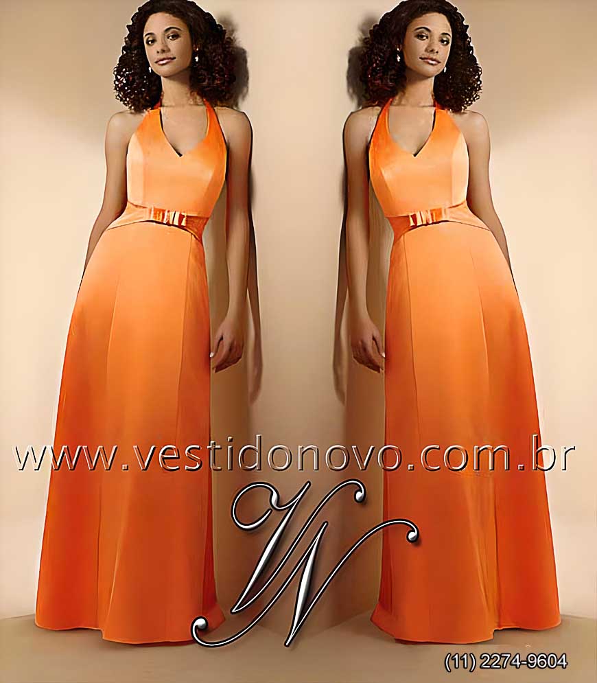 vestido laranja madrinha de casamento