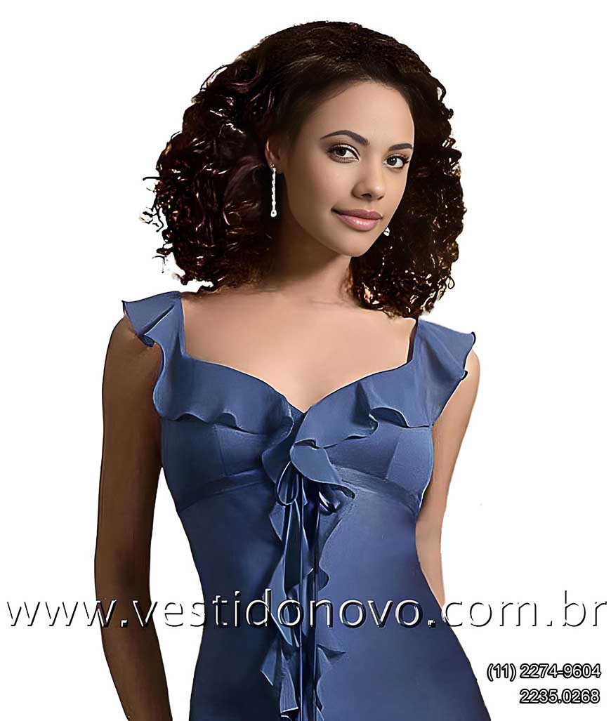 vestido azul, madrinha de casamento, com manguinha, zona sul de So Paulo