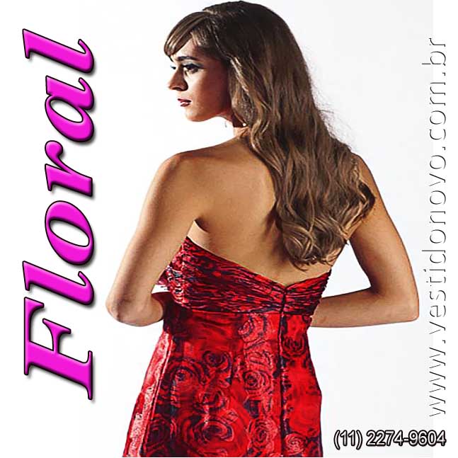 vestido floral vermelho estampado, me da noiva, formatura
