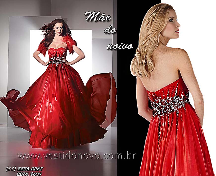 vestido de festa vermelho, plus size, tamanho grande, me da noiva,  em So Paulo