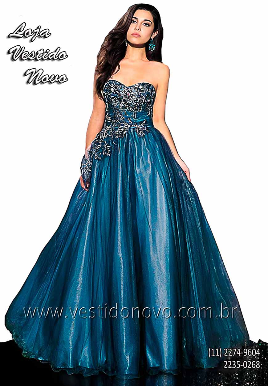 vestido azul cristal debutante importado loja em So Paulo - sp