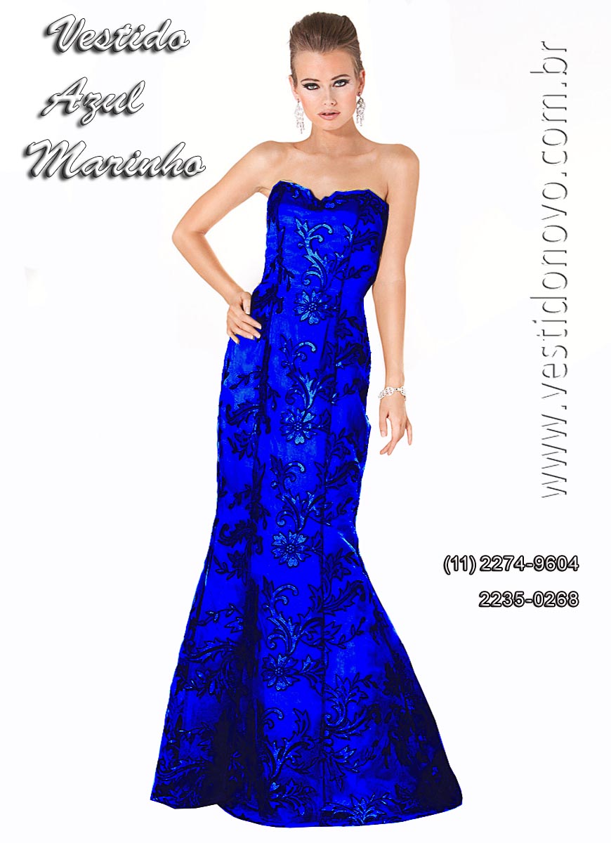 vestido me da noiva, em devore azul marinho, plus size, em So Paulo 