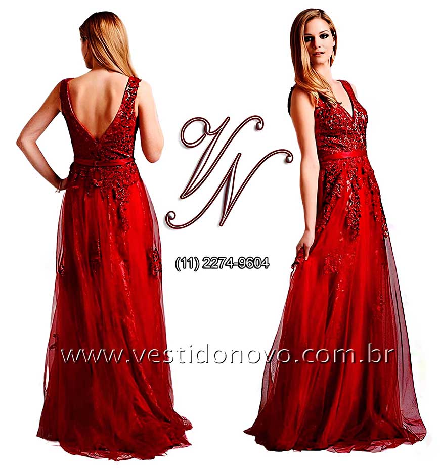 vestido vermelho me do noivo com renda no busto, zona sul de So Paulo