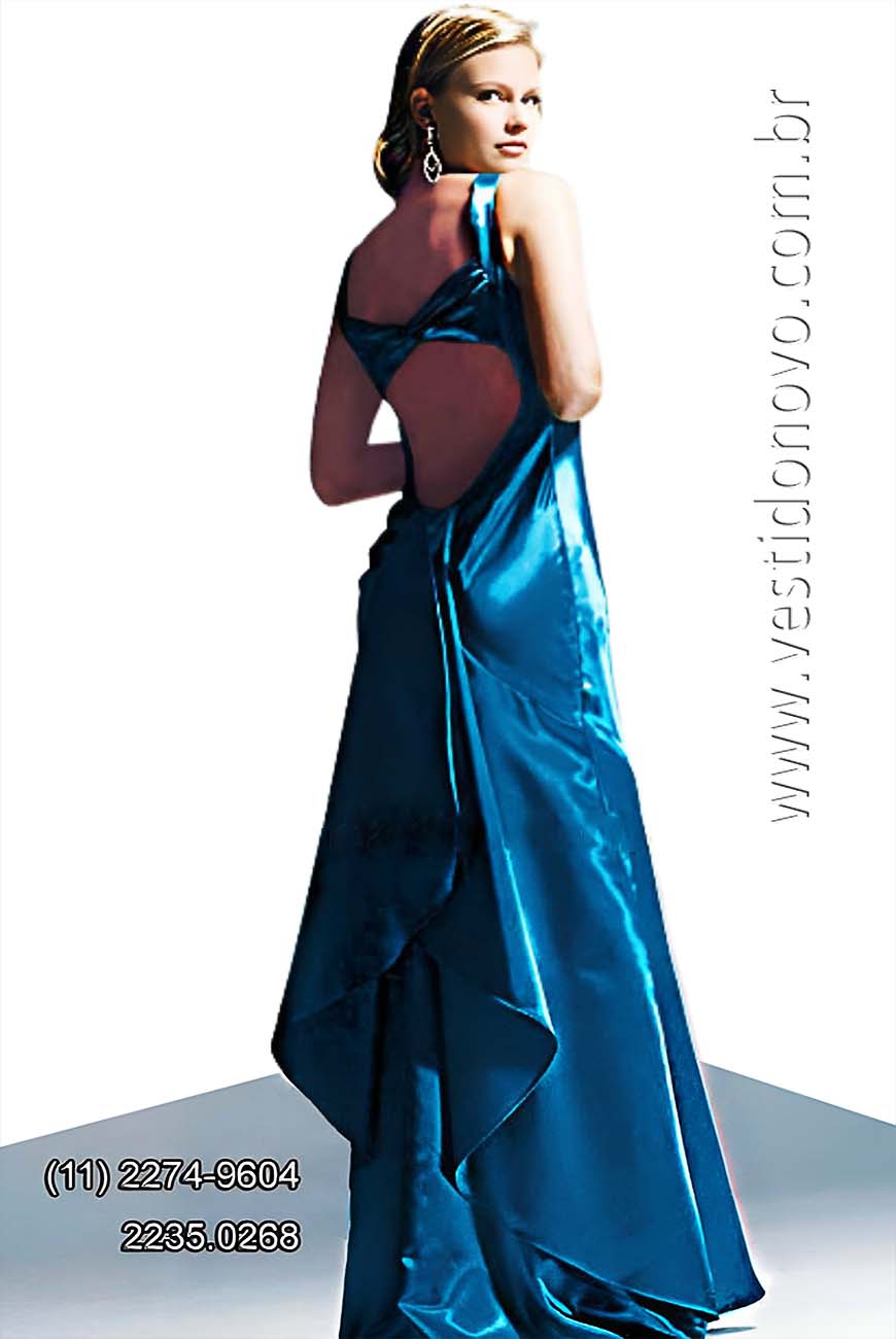 vestido madrinha de casamento Plus Size em cetim azul royal, (11) 2274-9604 , loja em So Paulo