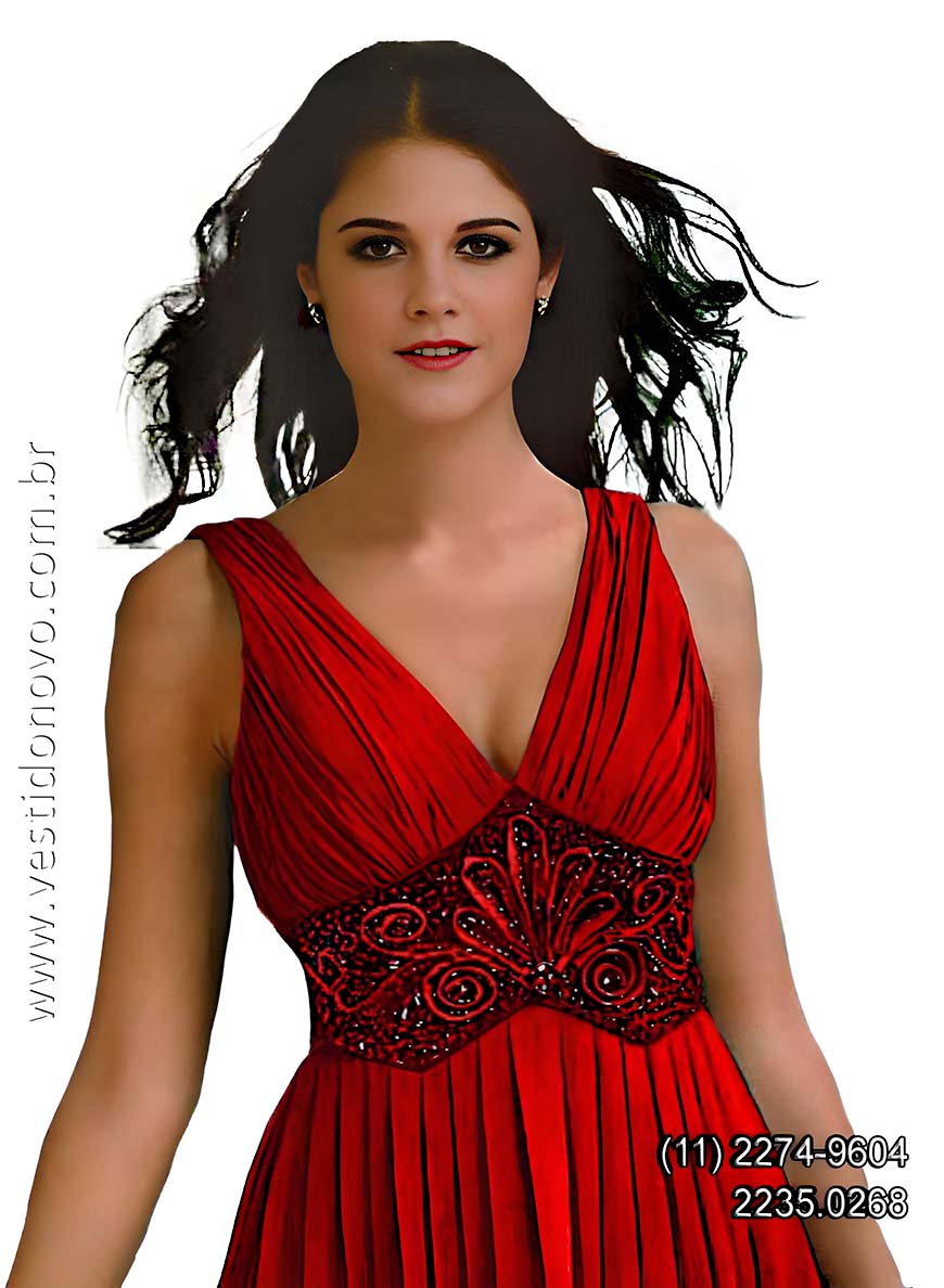 Vestido vermelho, me da noiva, estilo grego