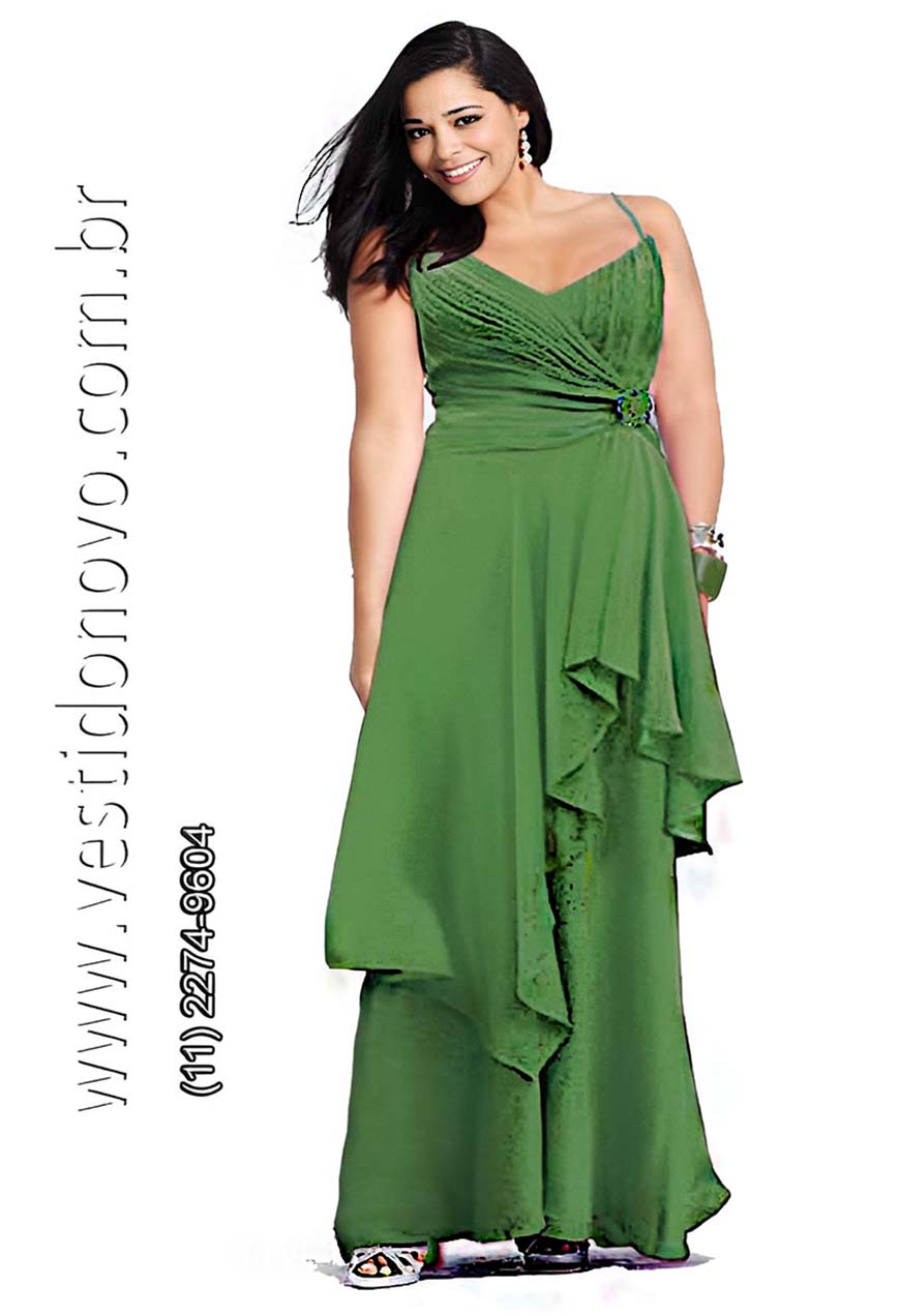 Vestido verde madrinha de casamento plus size