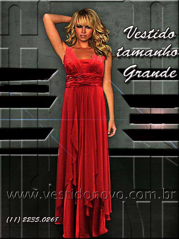  vestido vermelho plus size convidada de festa longo So Paulo sp