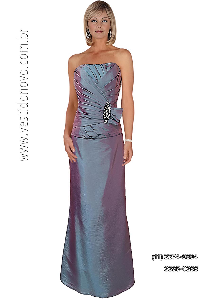 vestido mae da noiva, em tafeta importado, azul mult cor, zona sul de So Paulo