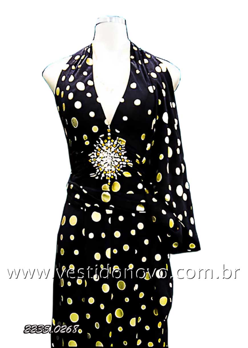 vestido de festa  preto com bolas douradas, zona sul de So Paulo