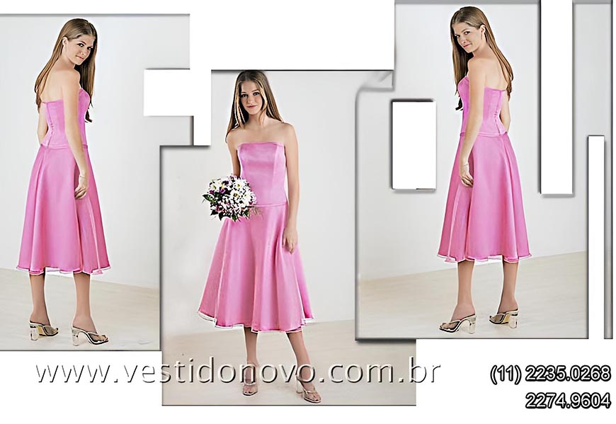 vestido curto, longuete, rosa claro, casamento civil, madrinha de casamento, So Paulo