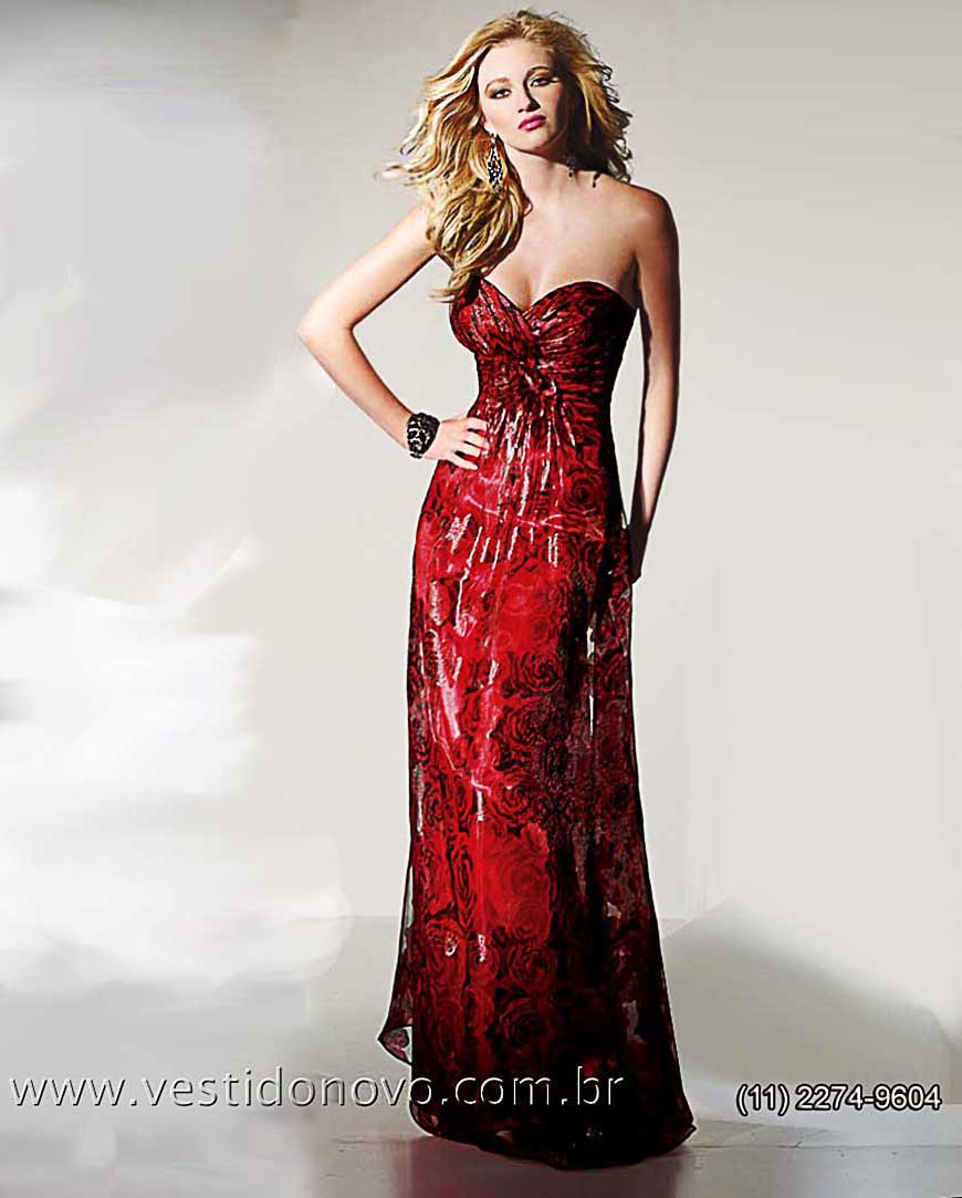 vestido floral vermelho estampado, me da noiva, formatura