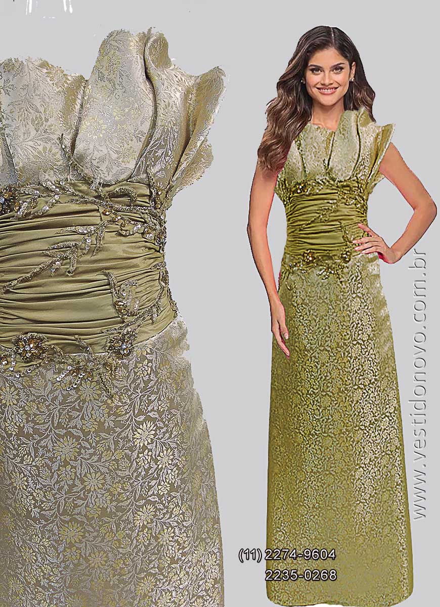 vestido de festa dourado, Bodas de Ouro, com muito brilho