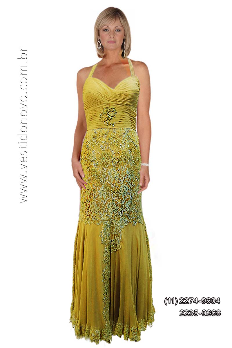 Vestido de festa ouro velho, me da noiva, me de noivo