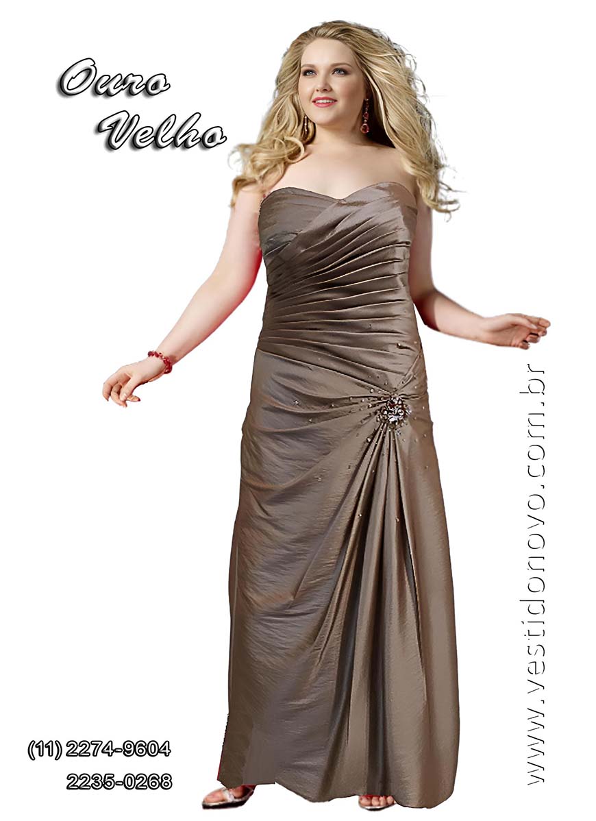 Vestido bodas de ouro em tafet importado, So Paulo