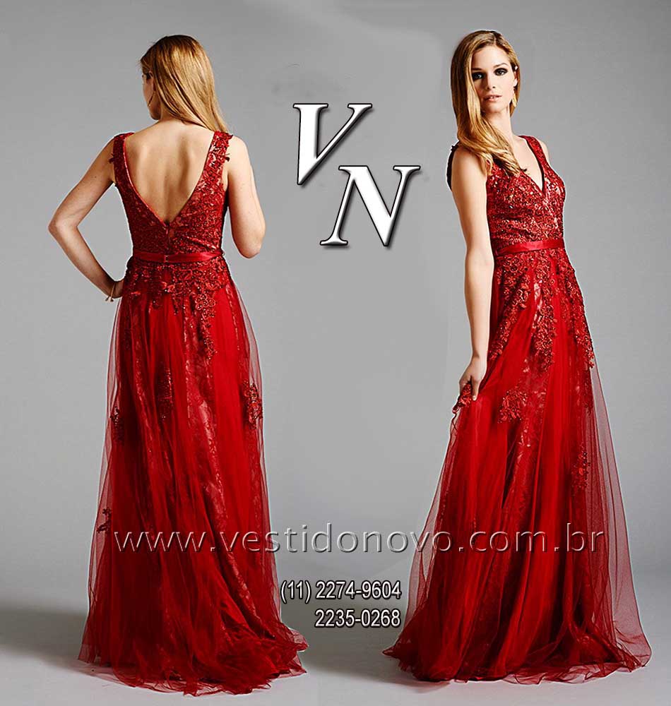 vestido de formatura vermelho 