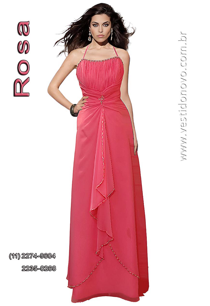 vestido rosal, me da noiva, com brilho, em So Paulo