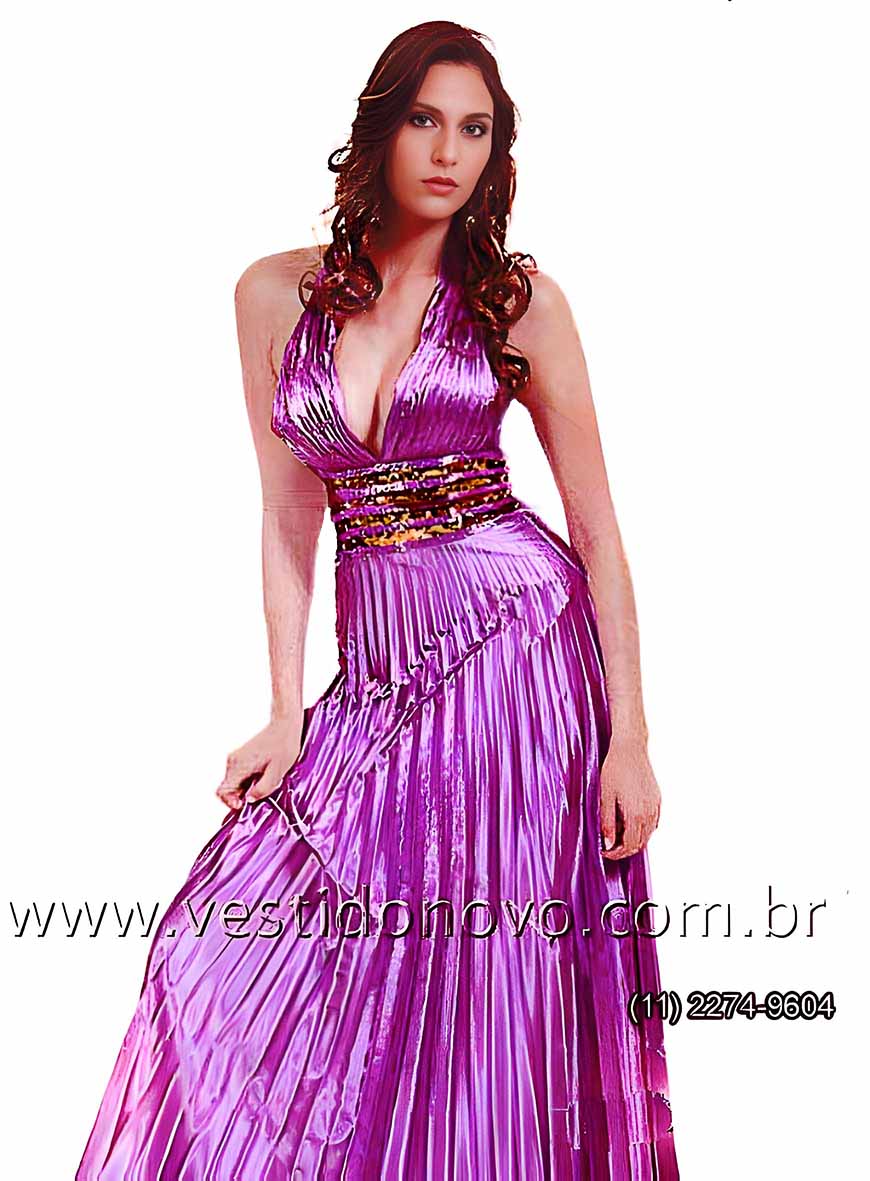 vestido de festa plissado na cor lilas, madrinha de casamento em So Paulo